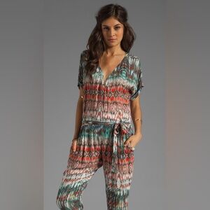 Velvet by Graham & Spencer Blanca Aztec Romper Jumpsuit in Seafoam Medium